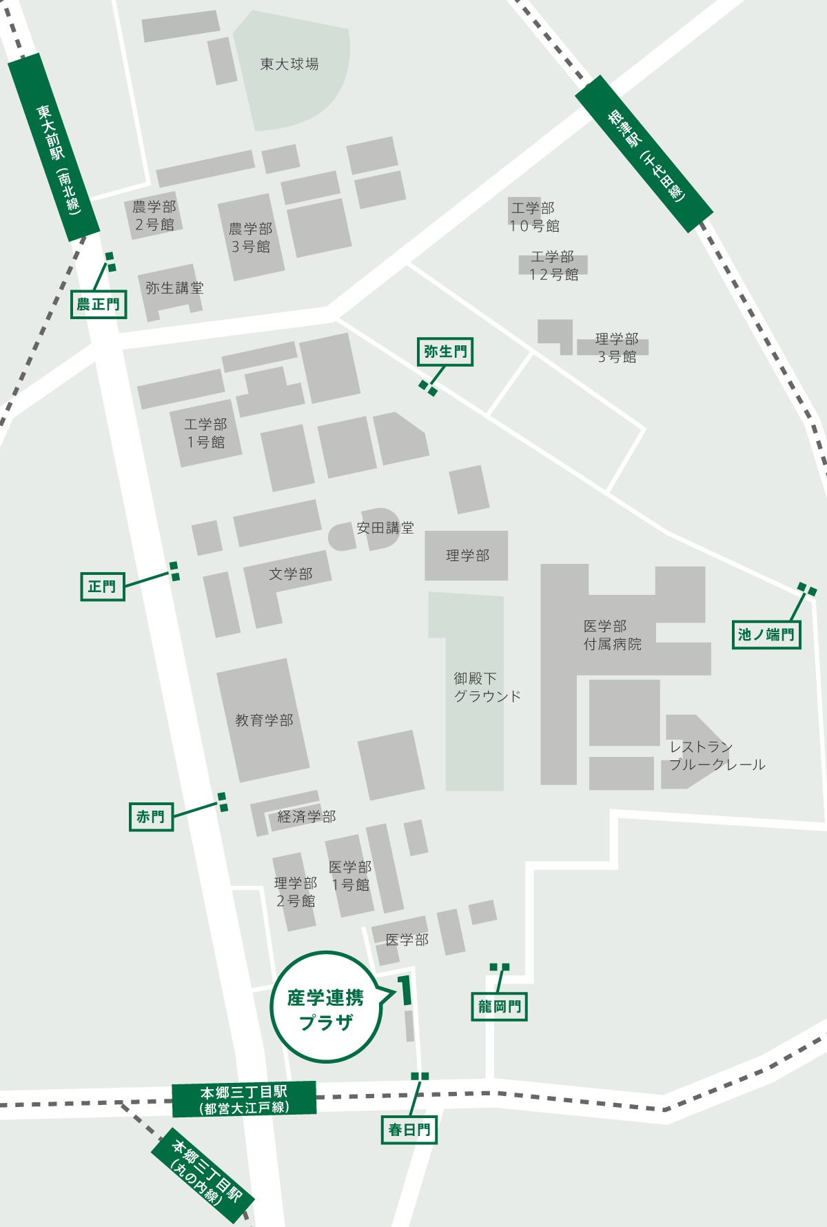 地図：本郷キャンパス 全体地図