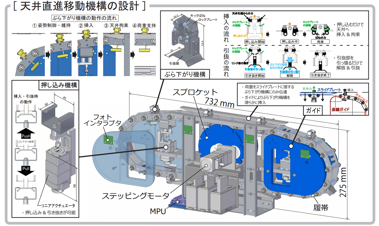 天井平面を自在に走行可能なロボット